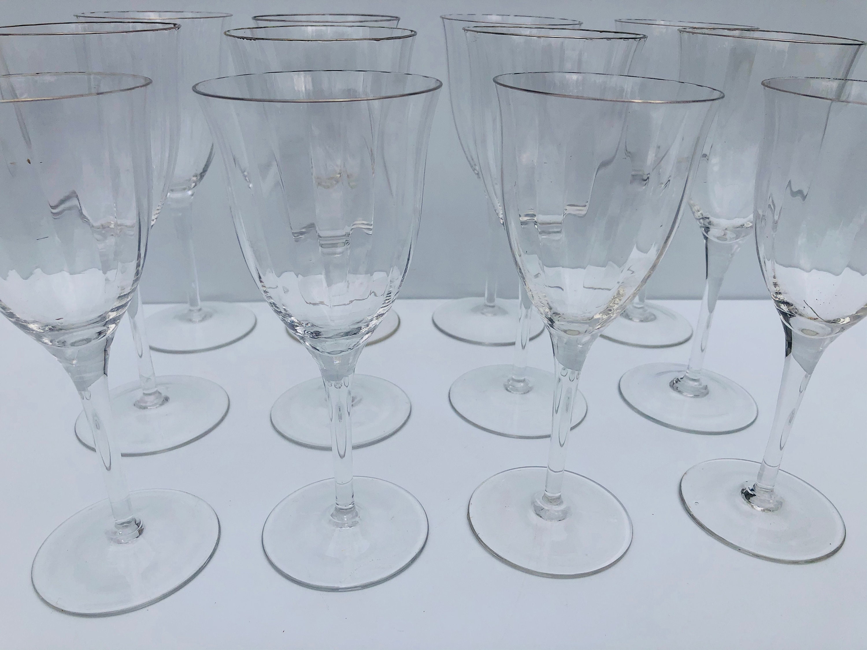 8-7/8" GORHAM crystal LAURIN Platinum pattern Flute Champagne Goblet or Glass 