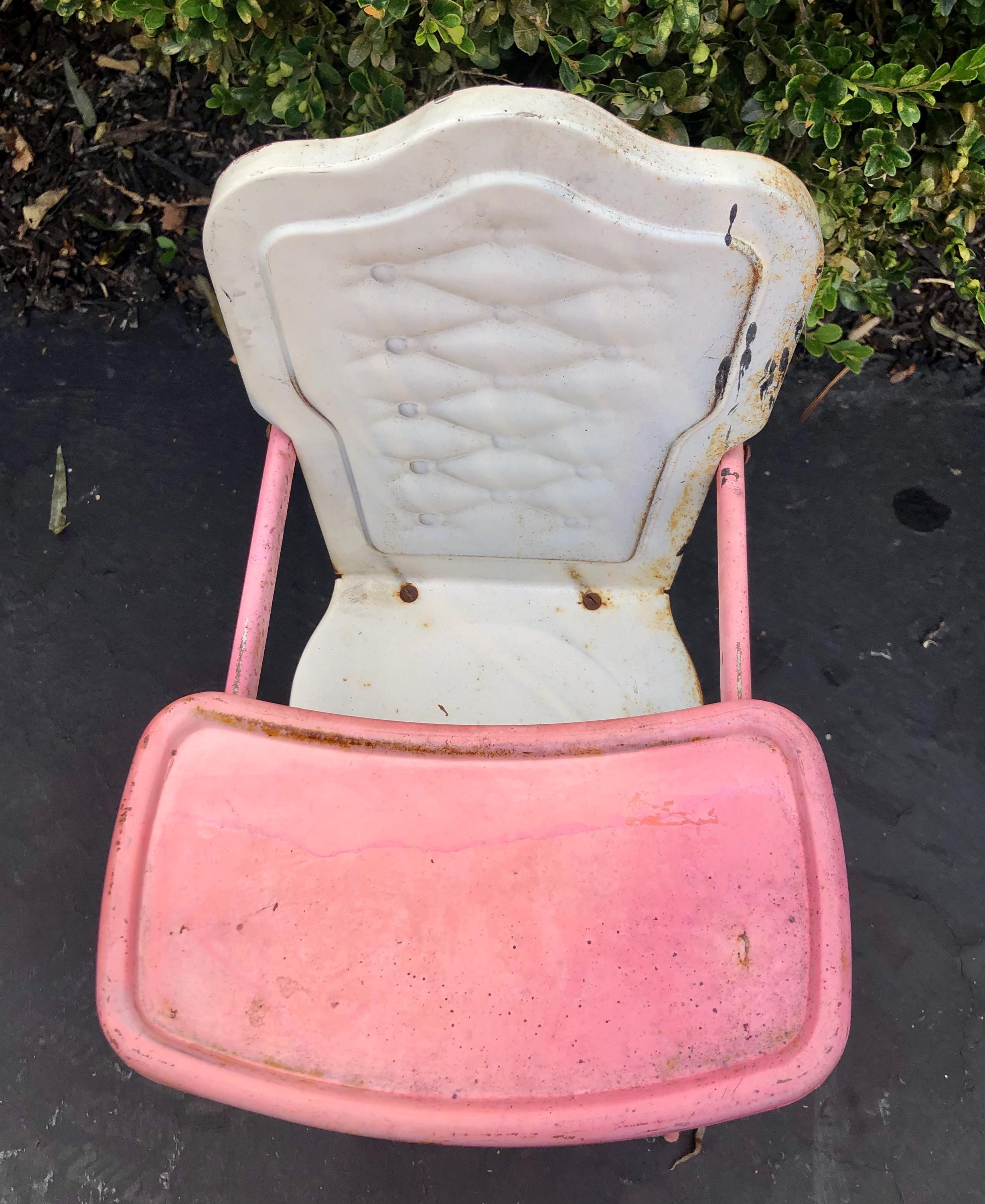 Vintage Amsco Doll-e-hi-chair, Pink Metal Doll High Chair, MCM Toy Vintage Amsco Doll-e-hi-chair, Pink Metal Doll High Chair, MCM Toy