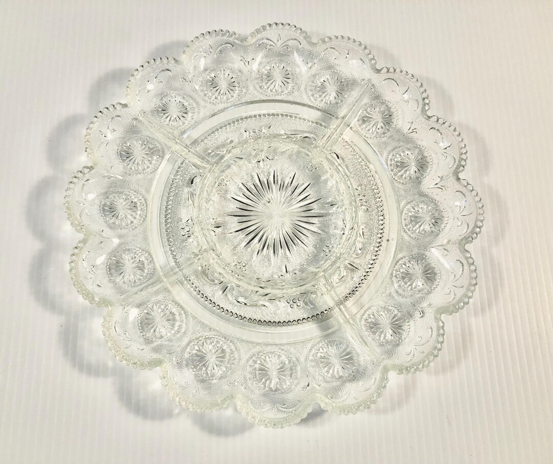 Vintage Brockway Glass Deviled Egg Platter, American Concord