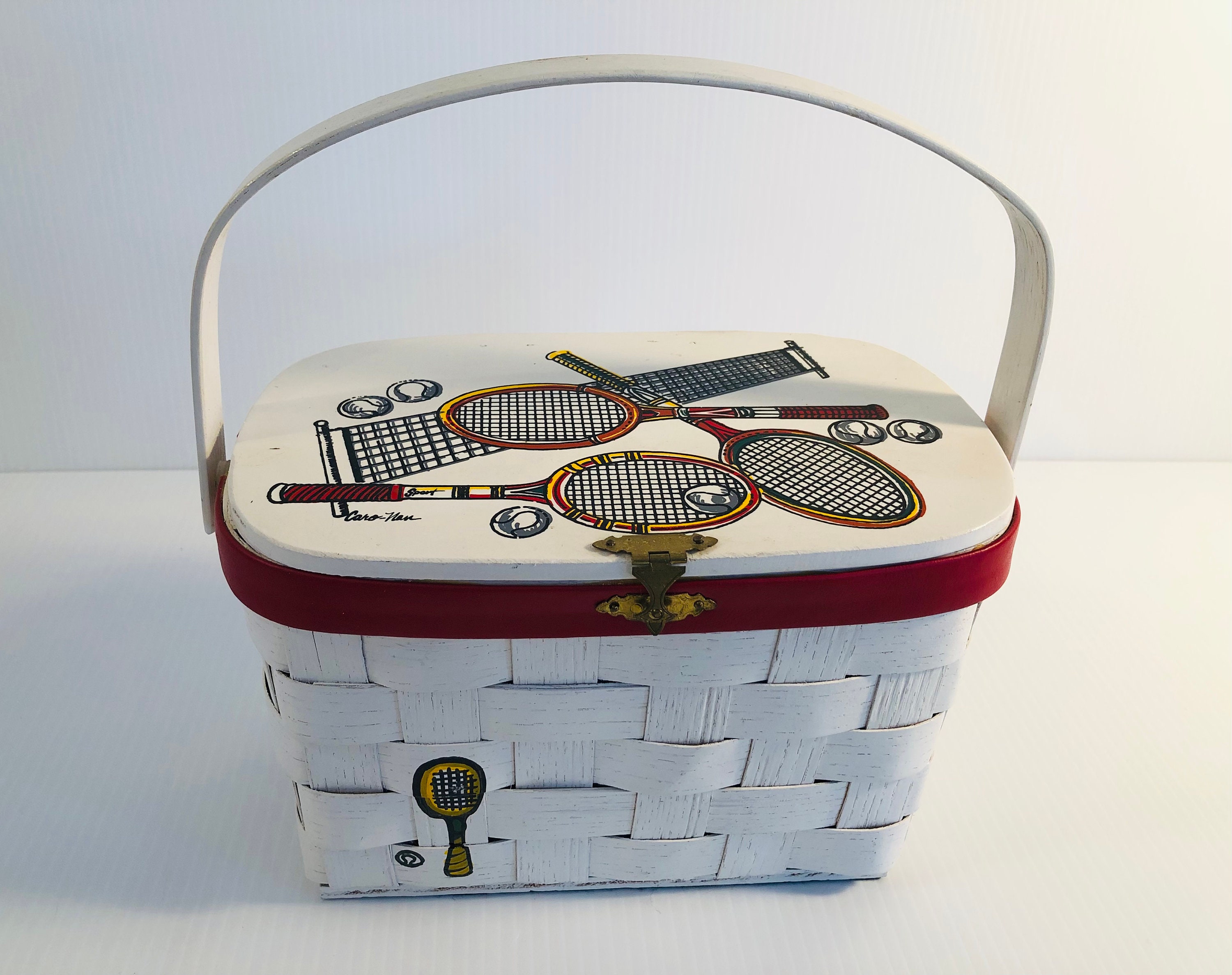 Vintage Caro-nan Tennis Basket Purse, Kitschy Sports Purse Vintage Caro-nan Tennis Basket Purse, Kitschy Sports Purse