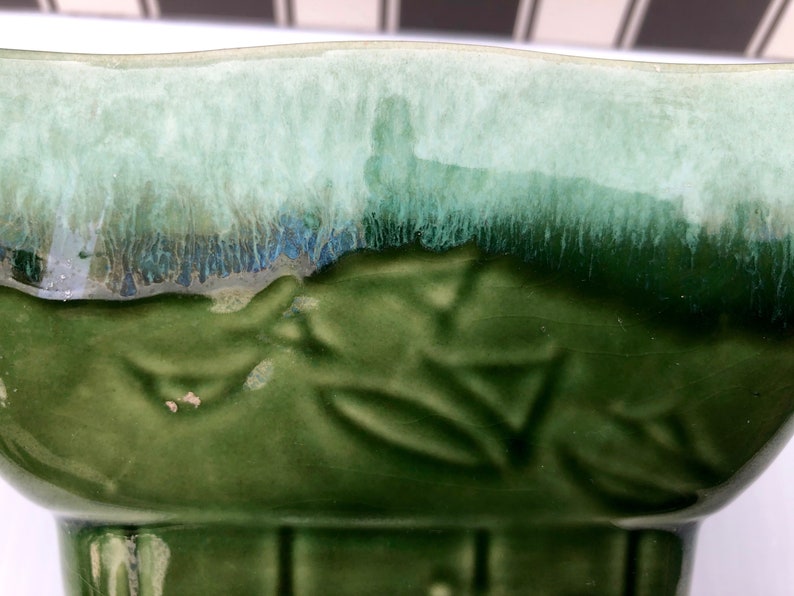 Rare Cookson USA Pottery Planter 4806 Rectangle Green Etsy