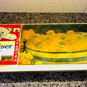 Vintage, 1970, Budweiser KING OF BEERS, pozioma reklama Bart Bar Light, Man Cave Budweiser Bar Light, reklama Bar and Tavern Bar Light
