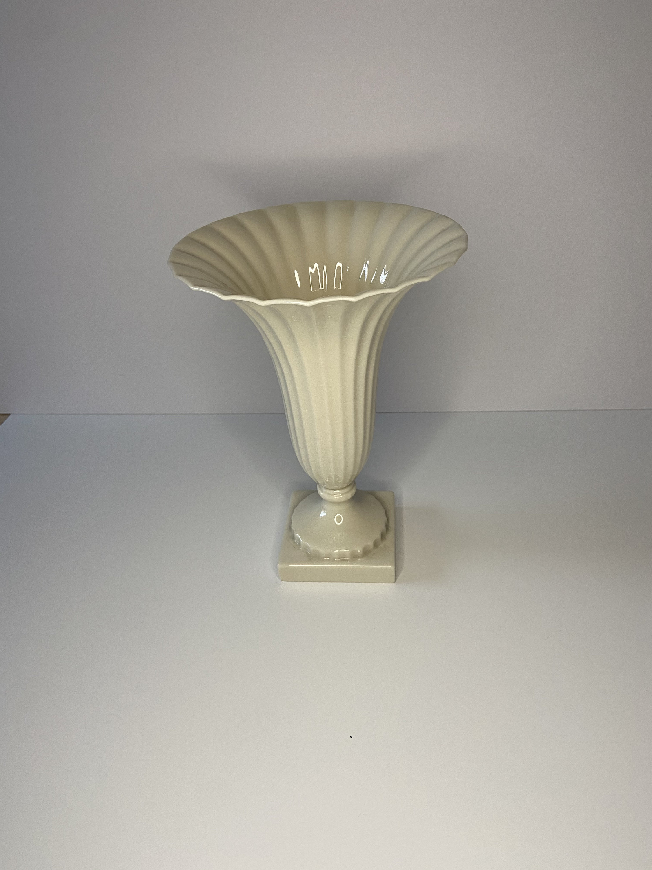 Vintage Lenox Cream Fluted Vase on pedestal base Ribbed Etsy