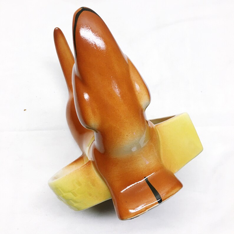 ceramic dachshundwiener dog retro planter VINTAGE