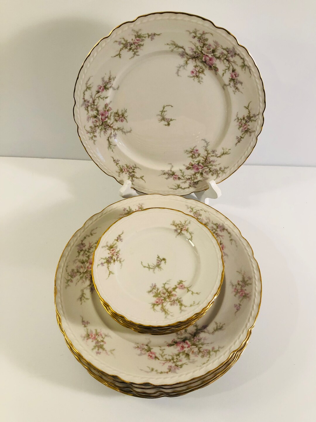 Vintage Pink Rose China, Rare Vogue Fine China, Susanna Dinner Plates