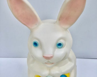 Vintage Easter Bunny Blow Mold, Marked Empire 22.5" H Bunny with Eggs in Easter Basket, Working Blow Mold Light, Easter Decor, Collectible