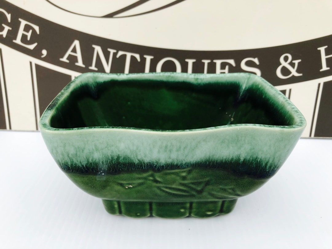 Rare Cookson USA Pottery Planter 4806 Rectangle Green Etsy