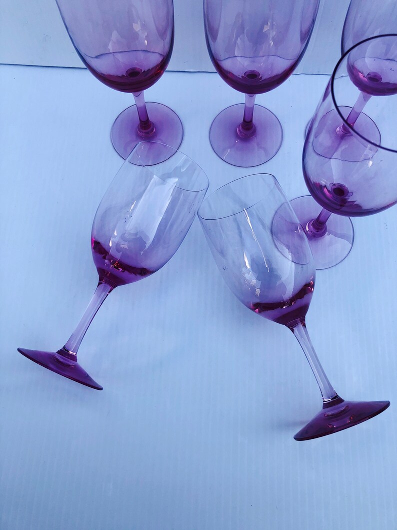 Vintage Pink Fostoria Wine Glasses Set of 6 Rare Etsy