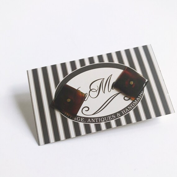 VINTAGE | square tortoiseshell cuff links - image 1