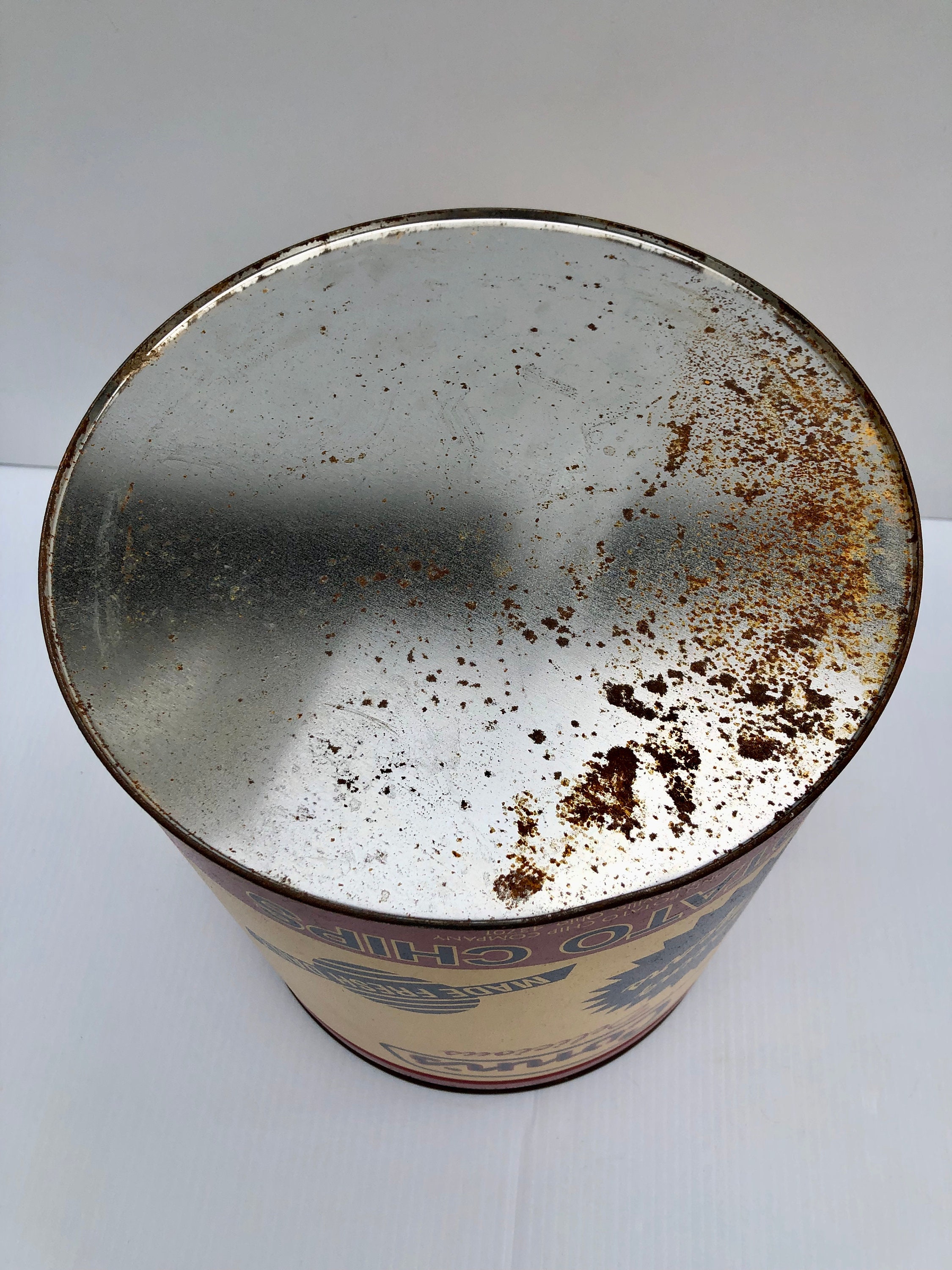 Vintage, Large 1 1/4 LB., Conn's Delicious Potato Chip Can