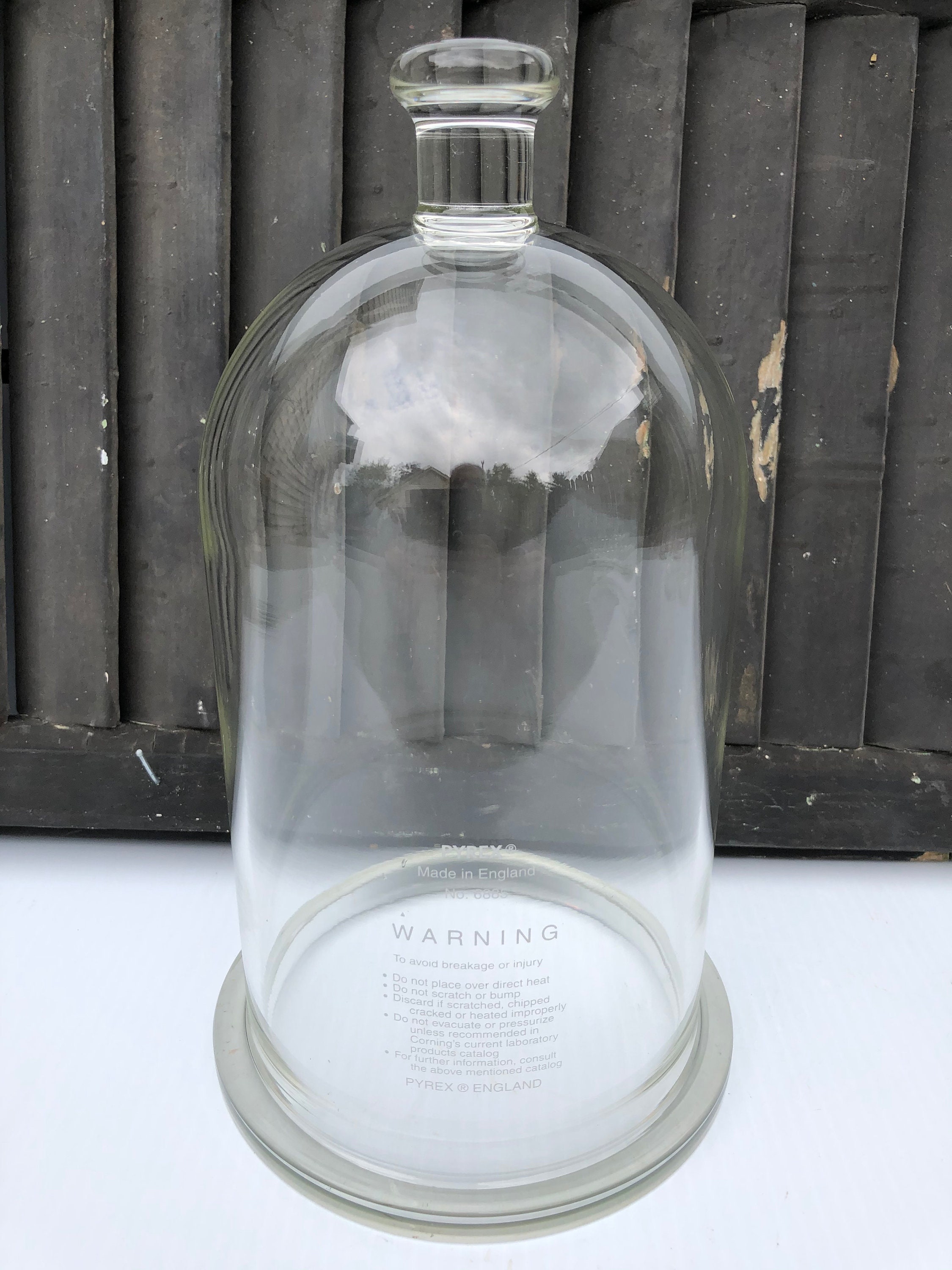 New Pyrex Brand 4" x 7" Glass Display Dome Cloche no Base New Pyrex Brand 4" x 7" Glass Display Dome Cloche no Base