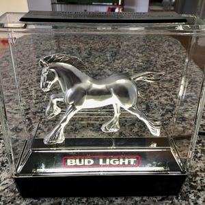 Vintage Bud Light Clydesdale Horse Light -Up Beer Sign, Anheuser-Busch Beer Advertising Light Sign, Collectible Bar/Home Bar/Bar Cart/Man Cave