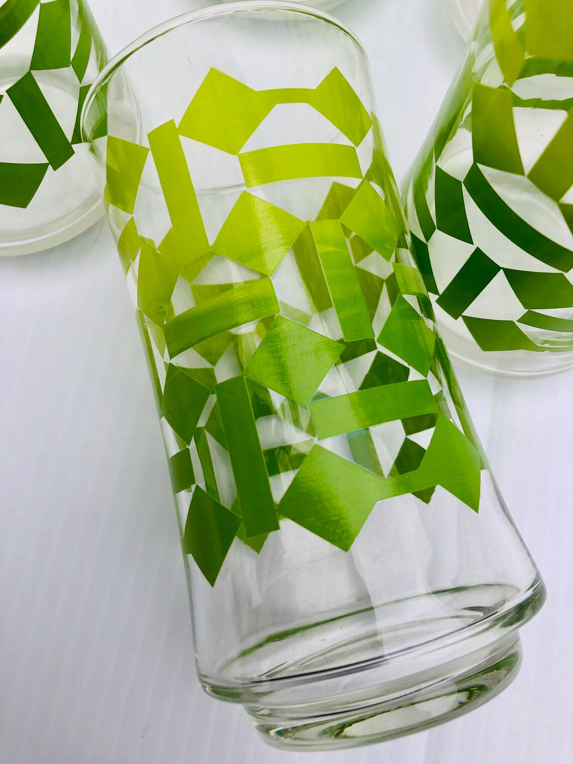 Vintage Funky Libbey Glass Beverage Tumblers Rare Set of 6 - Etsy