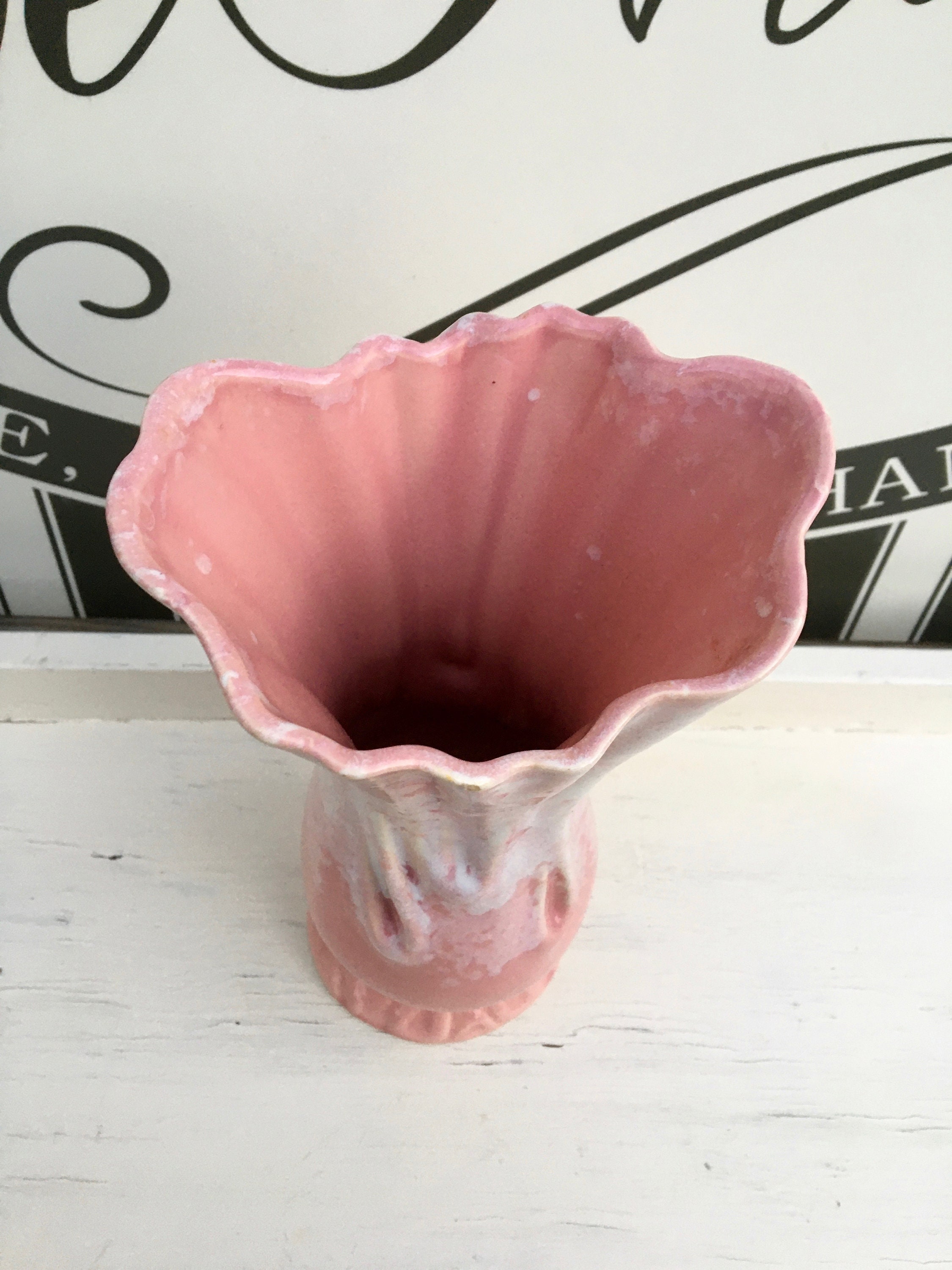 Vintage Pottery Vase Marked USA Number 507 Pink Blush Vintage Etsy