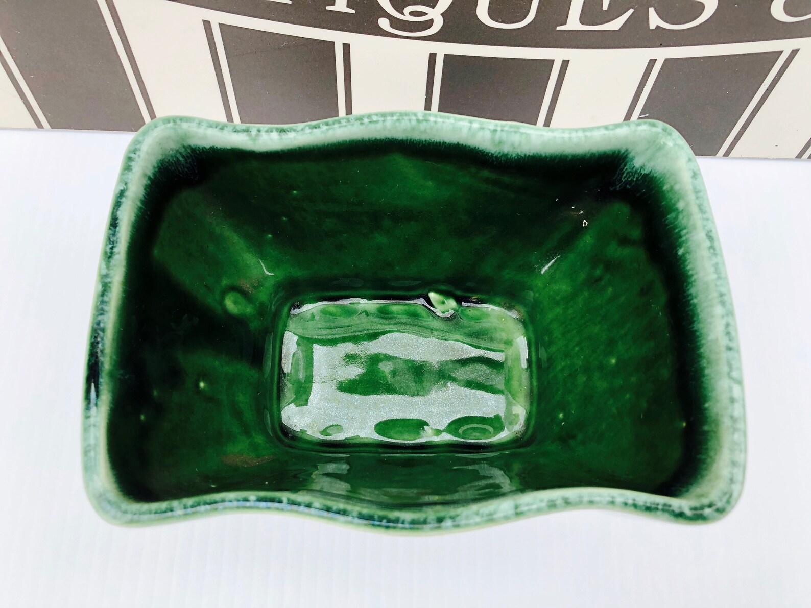 Rare Cookson USA Pottery Planter 4806 Rectangle Green Etsy