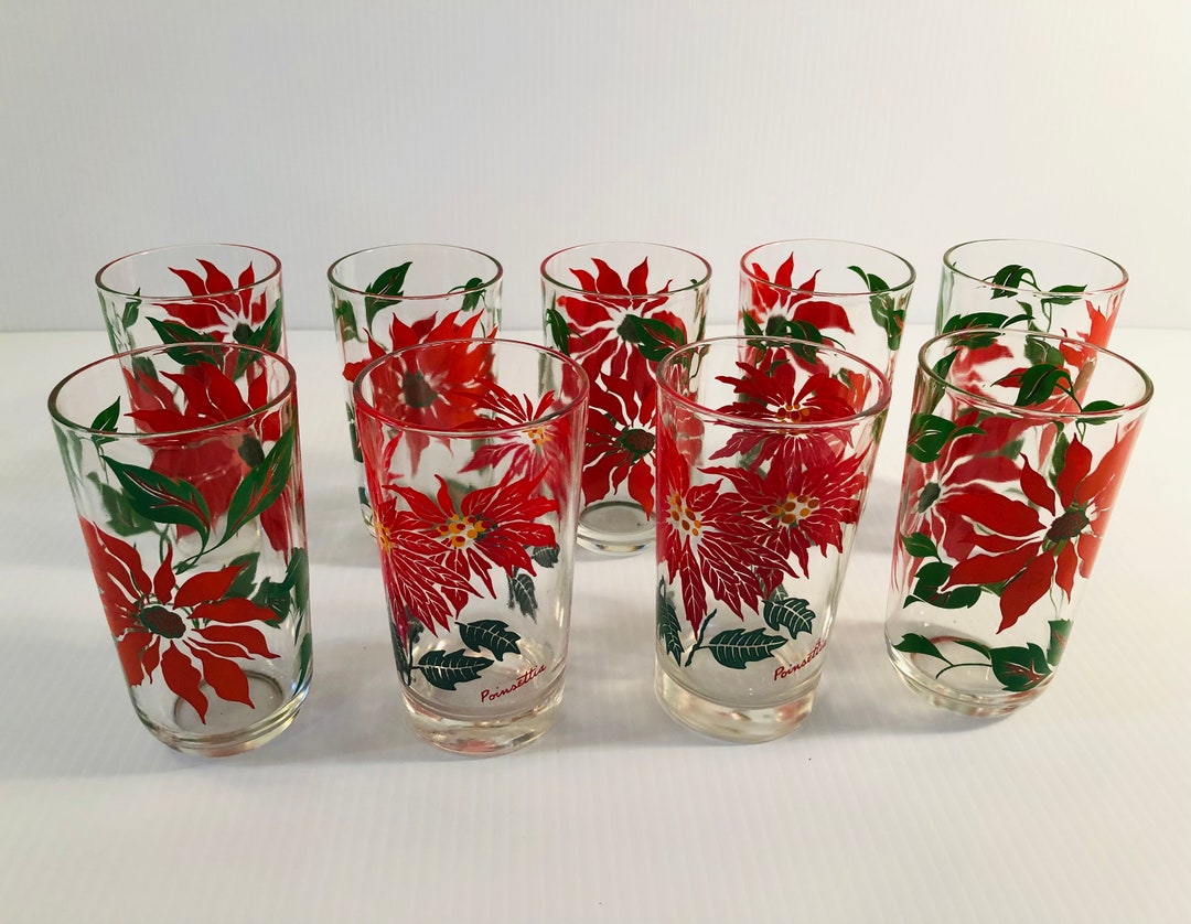 Vintage Christmas Drinking Glasses