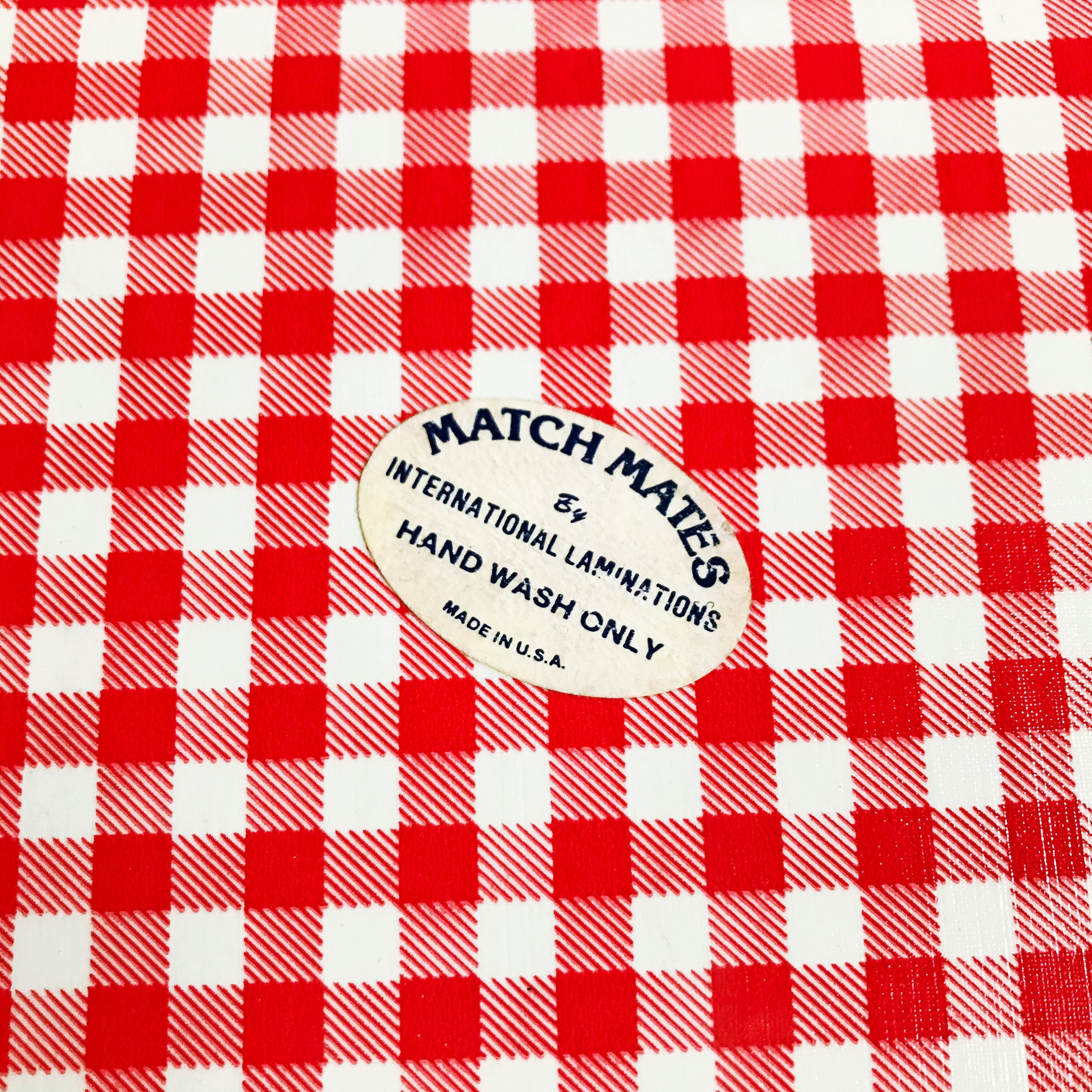 VINTAGE Red & White Gingham Kitchen Set Etsy