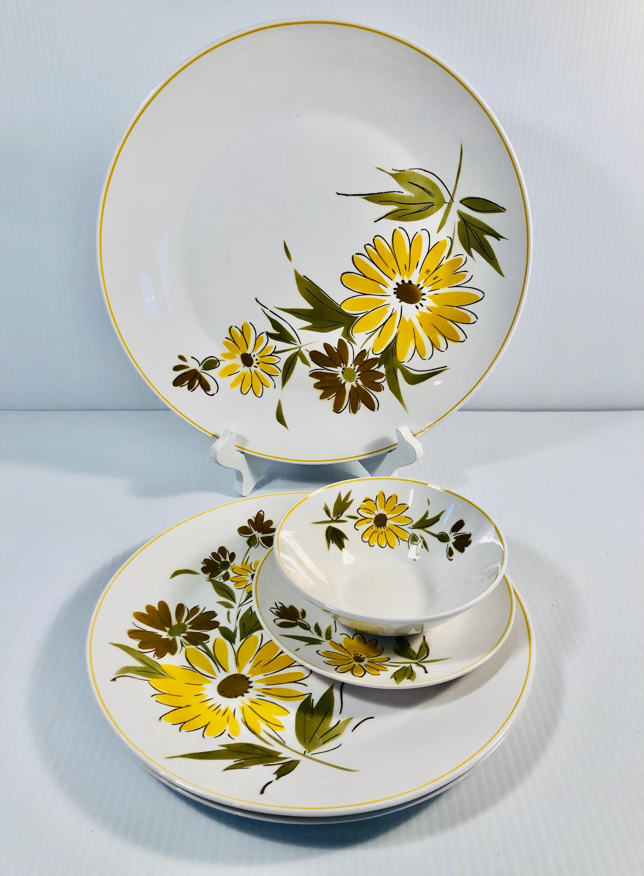 Vintage Mikasa Cera-stone Sunland 16 Piece Dish Set, Rare