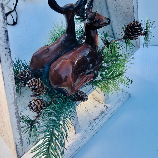 White Ceramic Deer Etsy