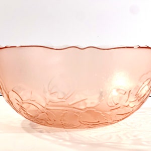 Vintage 1980s Pink Rose Arcoroc Serving Bowl, Luminar France, Rosaline Floral Bowl, Scalloped Edge
