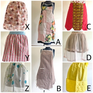 Vintage Aprons, Half, Full & Children&#39;s Aprons,Brown/Rockabilly/Sheer/Yellow/ Paisley Apron, Free Shipping, Collectible Gift Apron, Rare