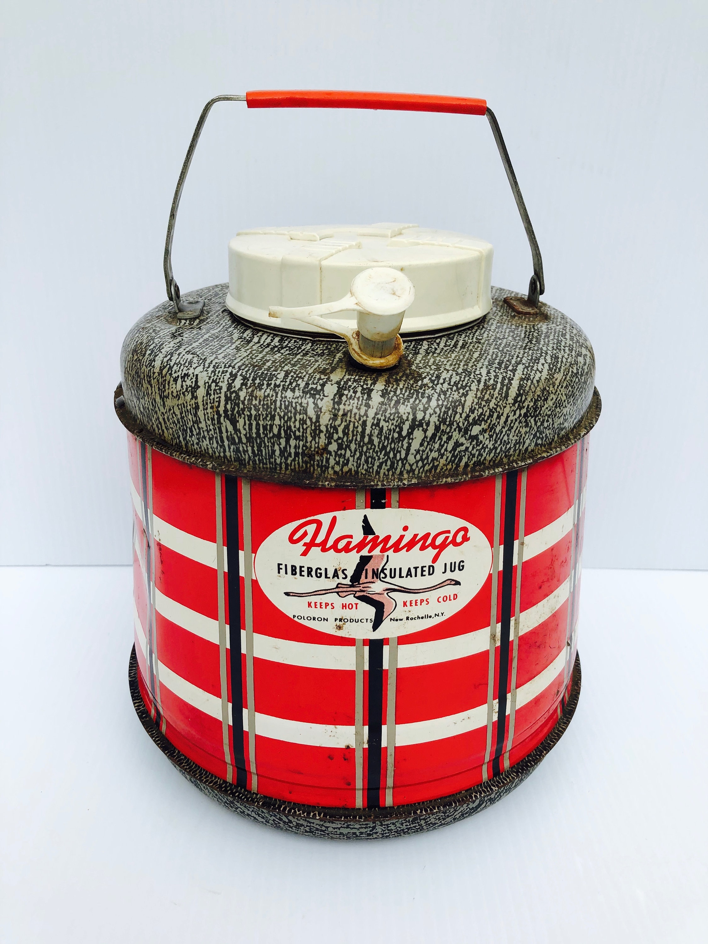 Vintage Flamingo Fiberglas Insulated Jug, Poltroon Products, Red Plaid and  Snake Skin Pattern, Eames Era, Keeps Beverages Hot or Cold -  Canada