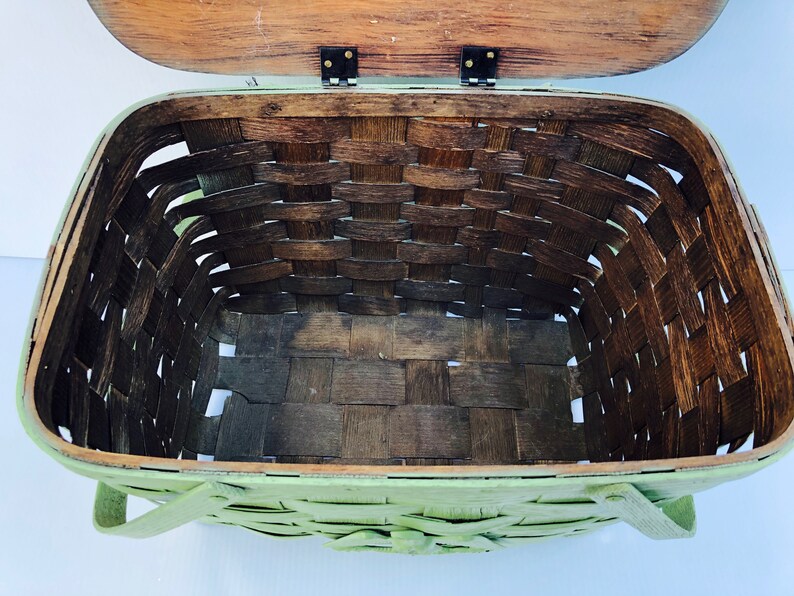 Vintage Basketville Vermont Eagle Picnic Basket Painted Etsy