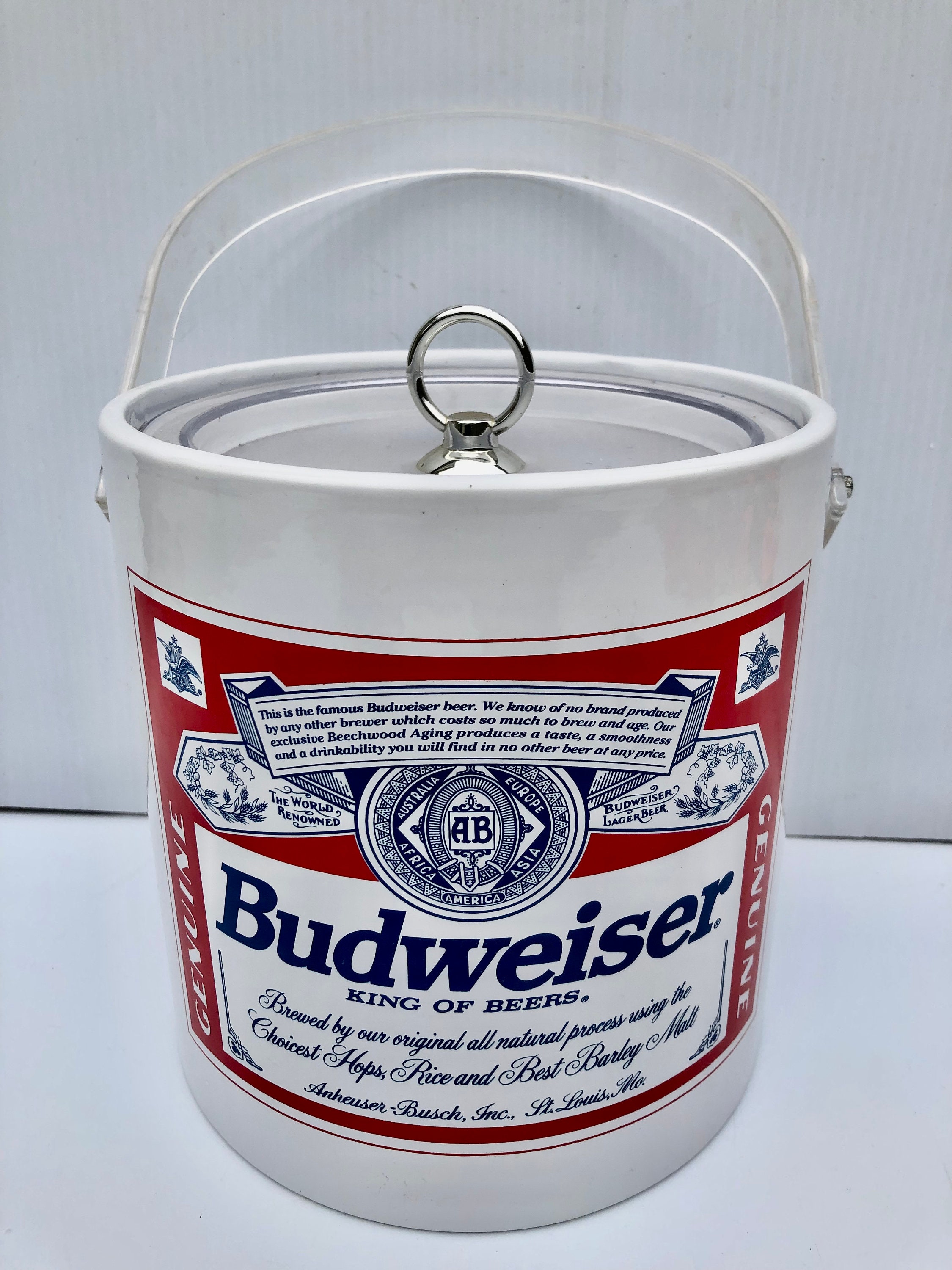 BUDWEISER LAGER BEER CAN SHAPED DRINKING GLASS collectables