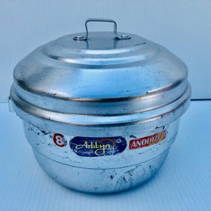 Vintage Camp or Stove Egg Poacher Pot with Handles, Aditya Cookware, Anodized Aluminum 8 Cavity ( 2 Trays) Egg Poacher, Sauce Pan, 4 Pieces