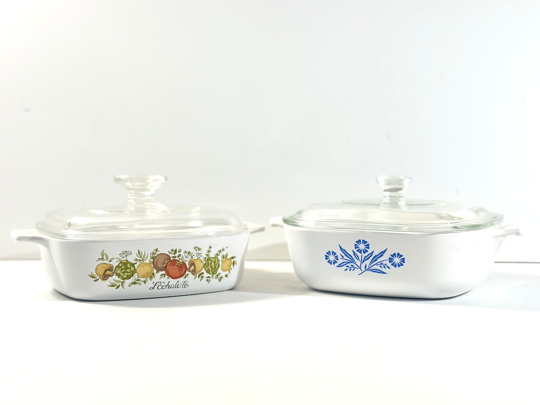 Vintage Casserole Dishes W/ Double Handles Pyrex Lids 1 - Etsy