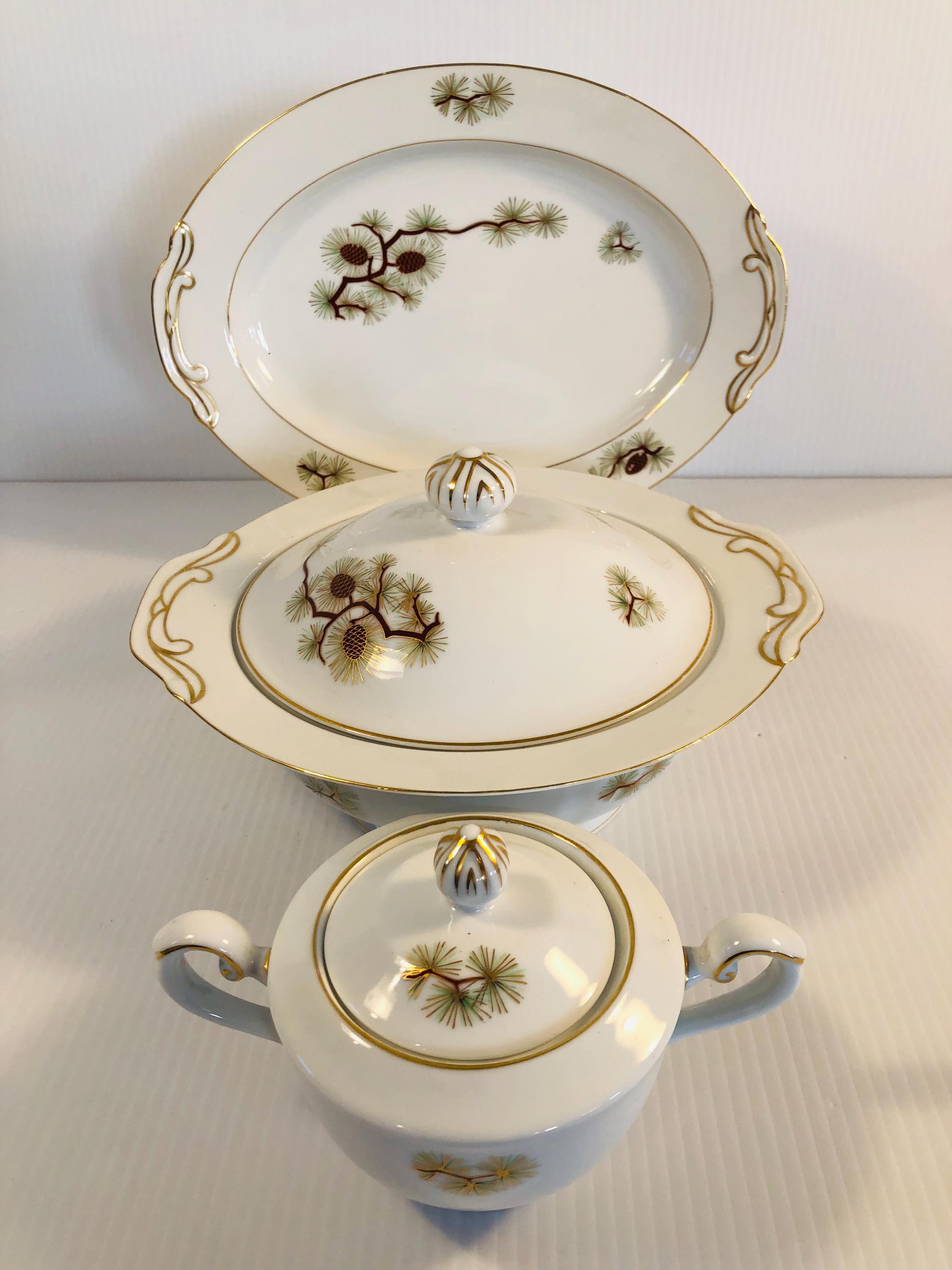 Vintage Fukagawa Arita China, Pinecone Hand Painted 3-piece Set - Etsy