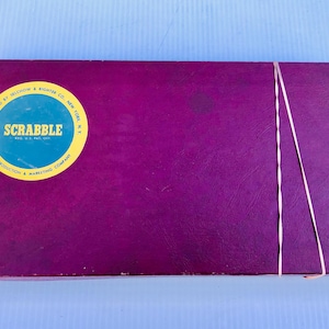 Vintage, Scrabble Game Set, Selchow & Righter Co. Complete 1953 Scrabble Game, Wooden Scrabble Holders and Tiles, Vintage Games,  Game Gift