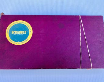Vintage, Scrabble Game Set, Selchow & Righter Co. Complete 1953 Scrabble Game, Wooden Scrabble Holders and Tiles, Vintage Games,  Game Gift