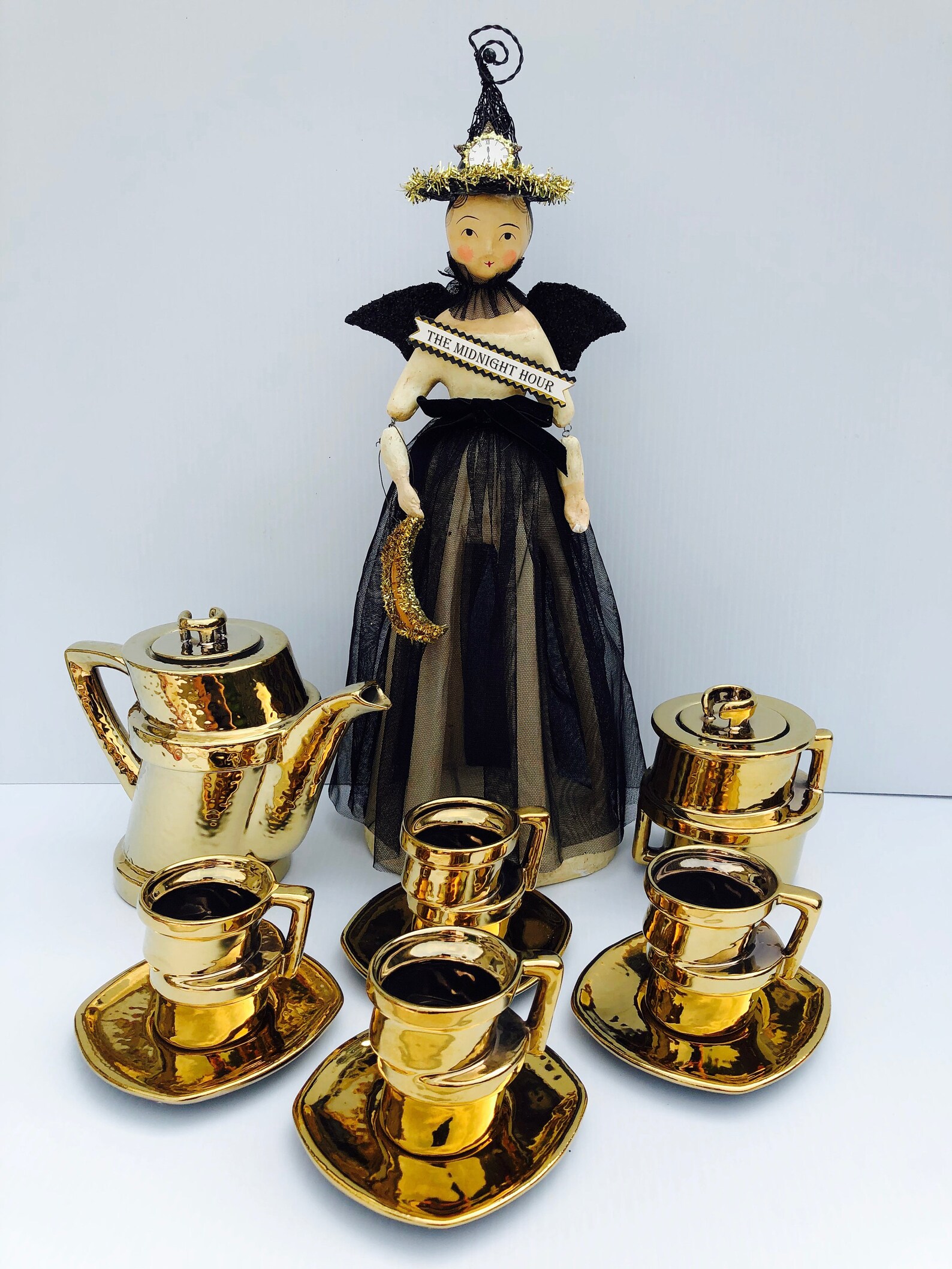 Vintage Double Stacked Crooked Pottery Tea Set in Glossy Etsy