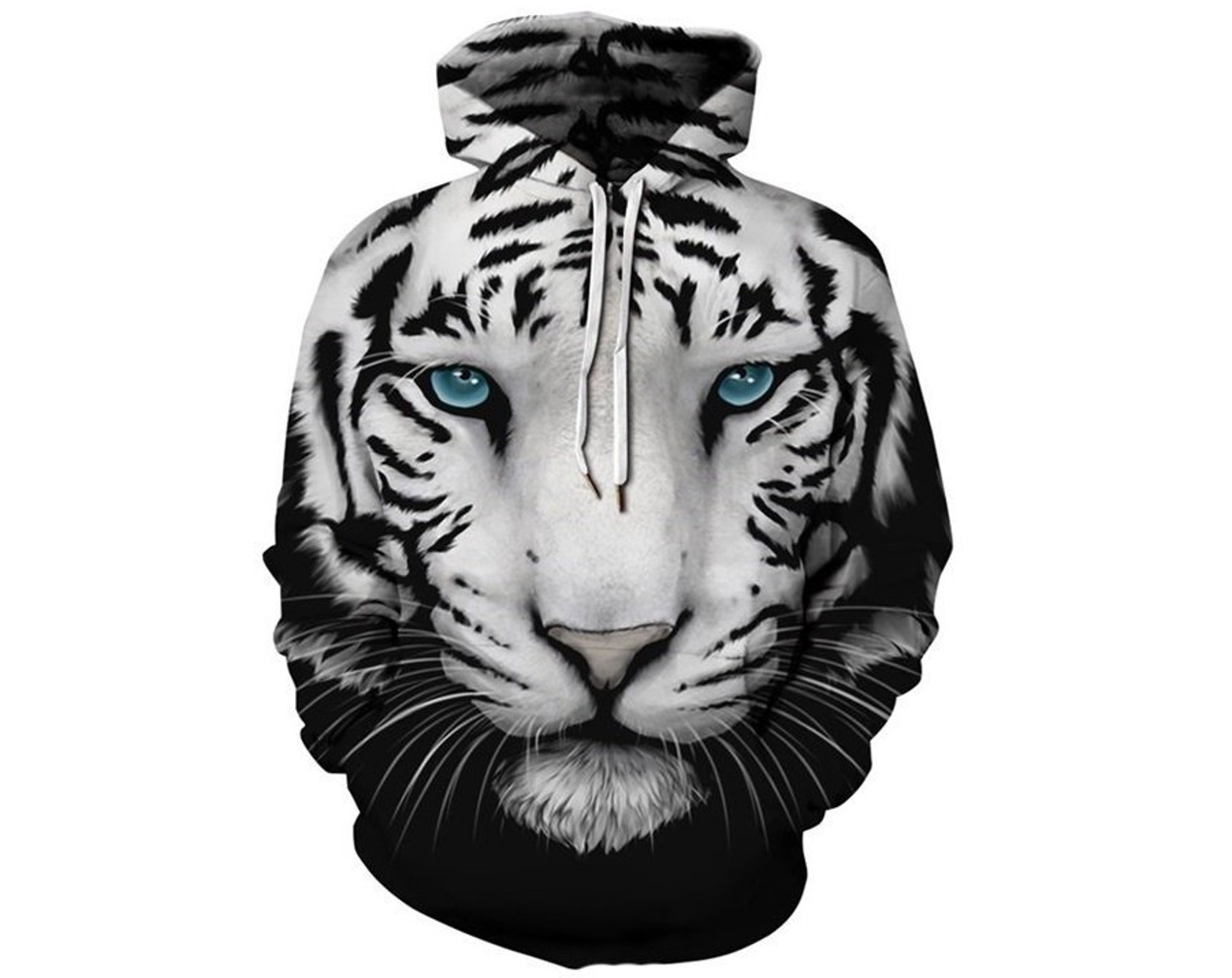 Creative White Tiger Paint All Over Print Hoodie