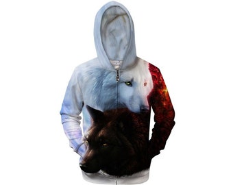 white wolf hoodie
