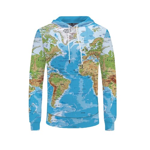 Creative World Map of Earth Paint All Over Print Hoodie Cool - Etsy