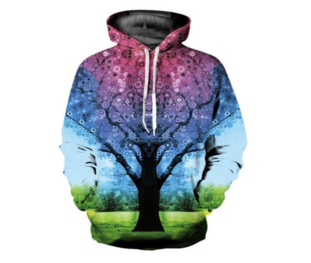 Creative Colorful Nature Sky Tree Paint All Over Print Hoodie - Etsy