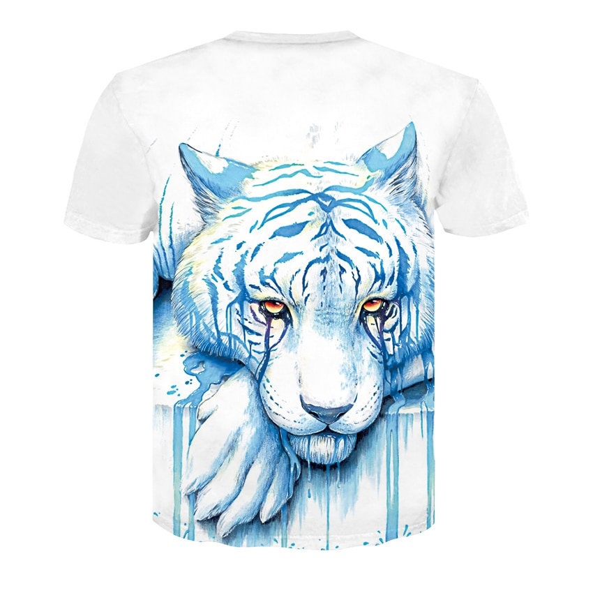 Creative Tiger Tshirt Cool Animal White Beast Funny SVG Tag T-shirt ...