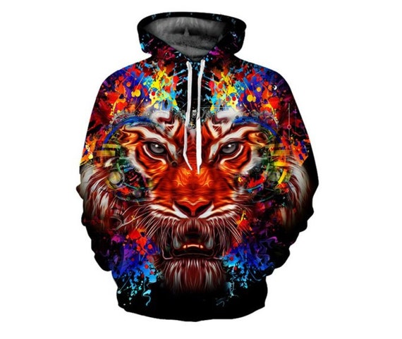 Tiger clearance print hoodies