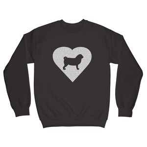 Pug Glitter Heart | Personalised Dog Mom Sweatshirt