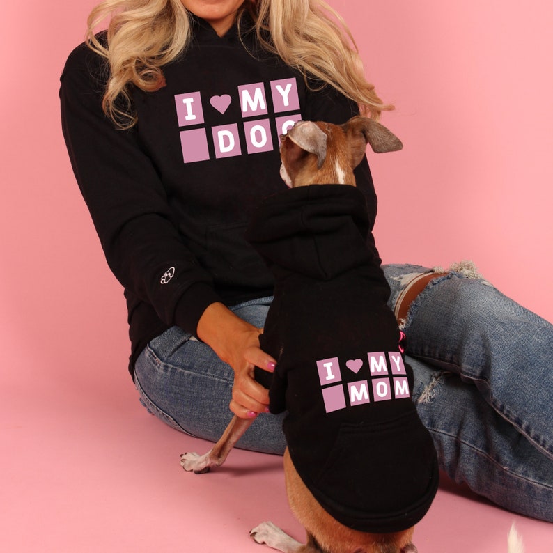 Matching Dog and Owner Hoodies Dog Mom Sweatshirt I Love Etsy Canada