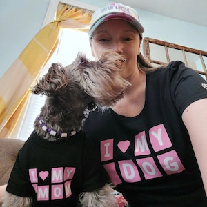 Matching Dog and Owner T-Shirts | Dog Mom T-Shirt | I Love My Dog | Matching T-Shirt Set | Dog T-Shirt | I Love My Mom | Gift for Dog Lovers