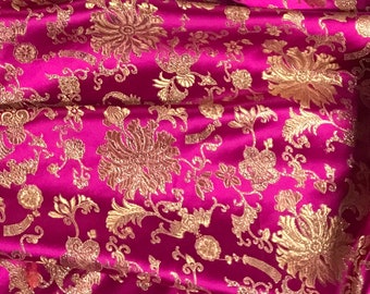 Mocha/Gold Silk Brocade JV-1578 Fabric