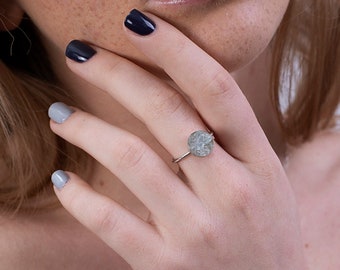 Roher Aquamarin-Ring