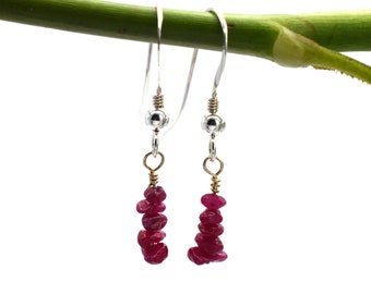 Ruby Earrings in Sterling Silver