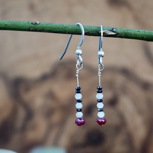 Black Spinel & Moonstone Earrings