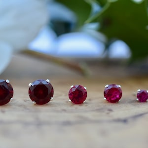 Lab Created Ruby Stud Earrings