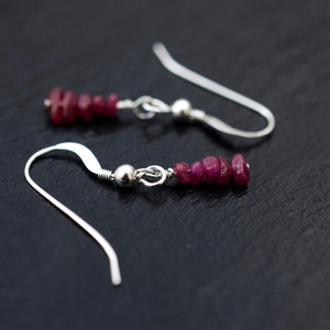 Ruby Earrings in Sterling Silver
