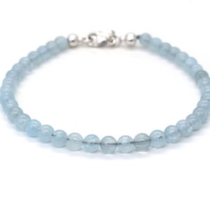 Blue Aquamarine Bracelet in Sterling Silver